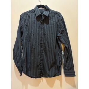 QUIETI Men's Striped Button Up Shirt Long Sleeve Flip Cuff Cotton Casual‎